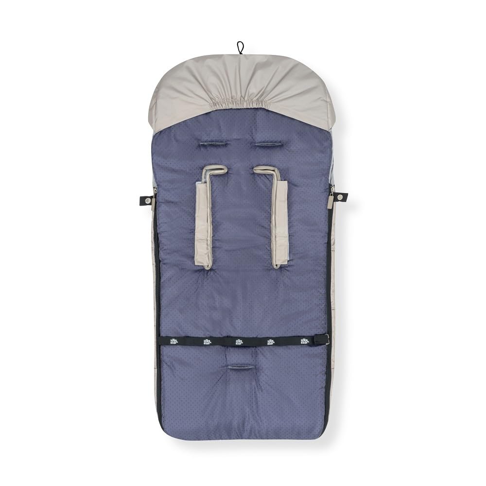 Danielstore Saco silla paseo modelo beige liso| 90x44cm, impermeable, 100% poliéster, interior polar | Cremallera doble, antideslizante, lavable | Abrigo adaptable para bebé