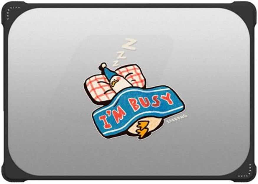 CASETiFY Bounce MacBook Pro 16-inch (M1-M5) Case [Enhanced Protective Corner Design/Ventilation Cutouts/Anti-Slip Grip] - I'm Busy by Ssebong - Clear Black - Image 2