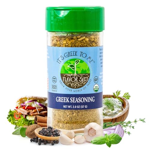 Flavor Seed It'S Greek To Me, Organic Greek Seasoning Blend, Kabob, Tzatziki & Gyro Seasoning, Carnivore & Keto Friendly, Mediterranean Diet Organic Spices And Seasonings, Non Gmo, Preservative Free cover