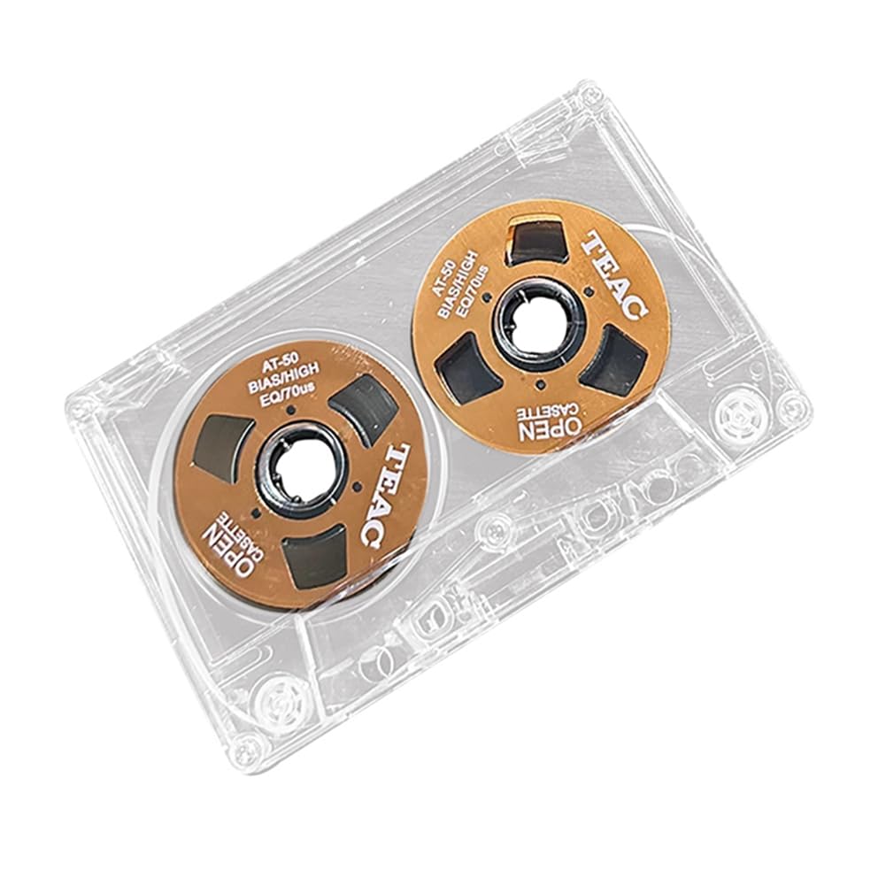 KTELI Double-Sided Color Housing Empty Tape Metal Mini Can Record 55 Minutes Empty Tape Blank Cassette Tape, Easy to Use Orange, 500459992A8