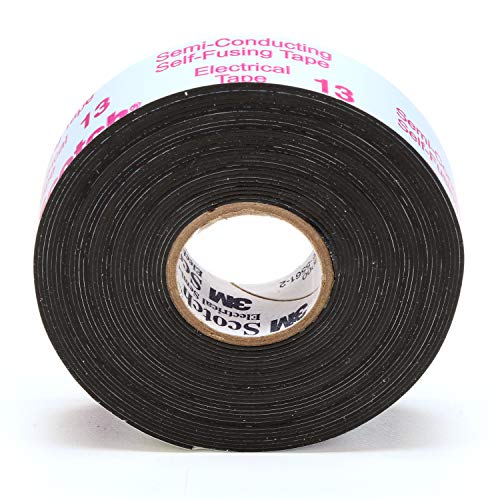 Image of 3M Scotch Electrical Semi-Conducting Tape 13, 3 /4 in x 15 ft, Printed, Black, High Voltage Splicing Tape, 1 roll