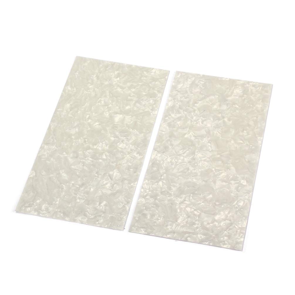 Materiale Intarsio 2 Pezzi Bianco Madreperla Guscio Bianco Foglio Rettangolo Materiale Intarsio per Chitarra