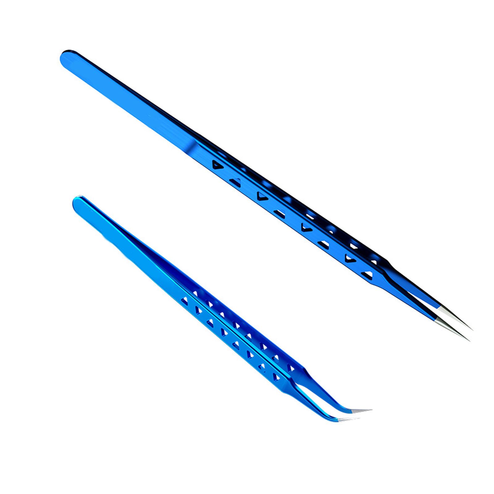 Msioytog 2Pcs Ergonomic Heavy Duty Phone Repair Tweezers Straight And Bent Tip Suitable For Professional Soldering Electronic Use Phone Maintenance Equipment