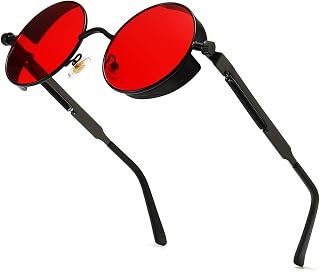 Steampunk Polarized Sunglasses For Men, Professional Uv Protection, Round Gothic Shades Style Women, Metal Circle Frame