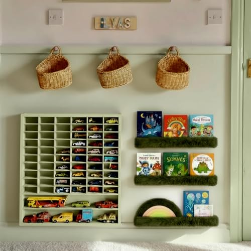 Image of 1PC Plush Bookshelf for Kids, Soft Hanging Wall Book Display Shelf | Nursery Floating Book Organizer, Easy Mount Soft Storage Shelf, Green