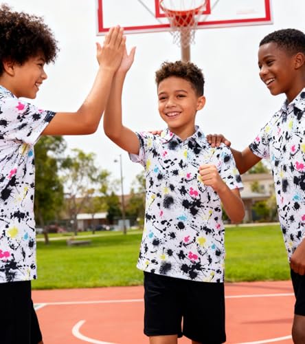 Image of uideazone Boys Polo Shirts Dry Fit Performance Golf Short Sleeve Casual School Uniform Size 5-14
