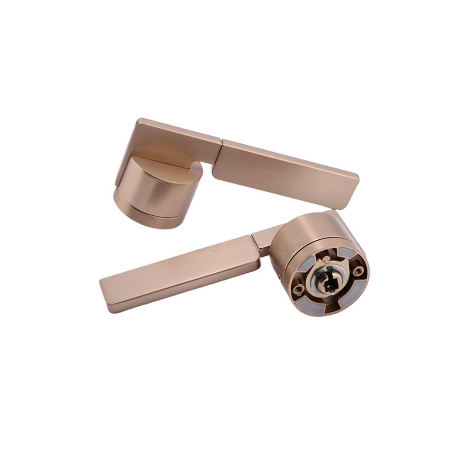 nxjaSDH Lock and Handle Sets, Bedroom Door Lock zinc Alloy Silent Room Wooden Simple American Home Split Handle(Xiangfei Gold)