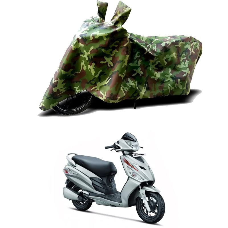 Image of 100% Water Resistant Bike Scooty Two Wheeler Body Cover Compatible for Hero Maestro Edge 125cc /UV-Rays /Heat Protection /Birds Dropping /Scratchproof /Dust Proof /Waterproof /All [Green MJ]