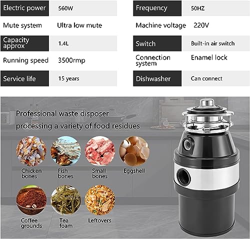 Rifiuti da cucina, 560 W, 3/4 HP 3500 RPM