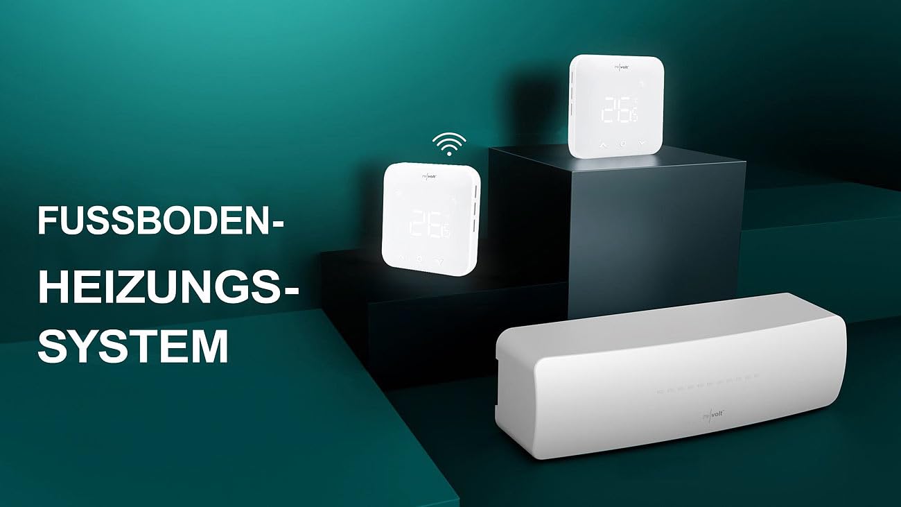 revolt Heizungs Thermostat WiFi: WLAN-Fußbodenheizungs-Controller-Steuerung mit Master-Thermostat & App (Fußbodenheizung 230V, Raumthermostat Digital Unterputz, Pumpe)