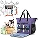 Teamoy Pet Grooming Tote, Dog Grooming Supplies Organizer Bag for Grooming Shears, Deshedding Tool, Towels, Shampoo and More, Purple
