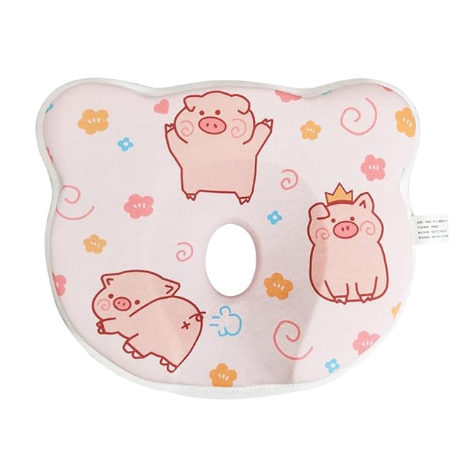 Memory Foam Pillow, Skin-Friendly & Breathable, Soft & Cosy, Easy Clean & Machine Washerable, Ideal for Perfect Head Shape, Infants Nursing Pillow for Boys & Girls (Pink)