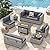 MAISON BACKYARDS 6-Seat Modern Outdoor Wicker Rattan Patio Furniture Set with 55,000 BTU Fire Pit Table, Thick 4? Cushions, All-Weather Dual-Strand Rattan, Rust-Resistant Steel Frame,Black