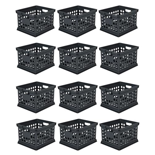 Sterilite Stackable Plastic Storage Crate Bin Organizer File Box with