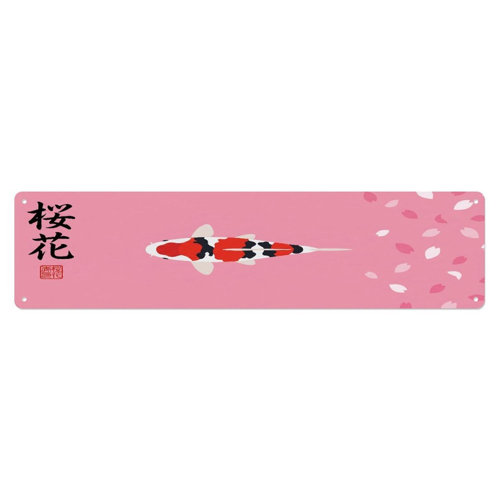 Fqcyn Style Metal Tin Sign Vintage Koi Fish Japanese Harmony