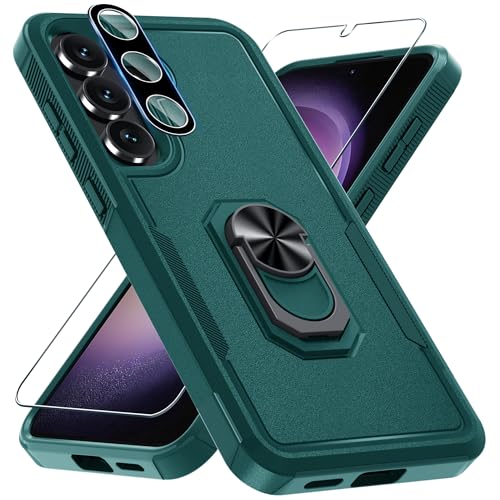 Designed for Samsung Galaxy S25 FE Case Built in Metal Ring Holder