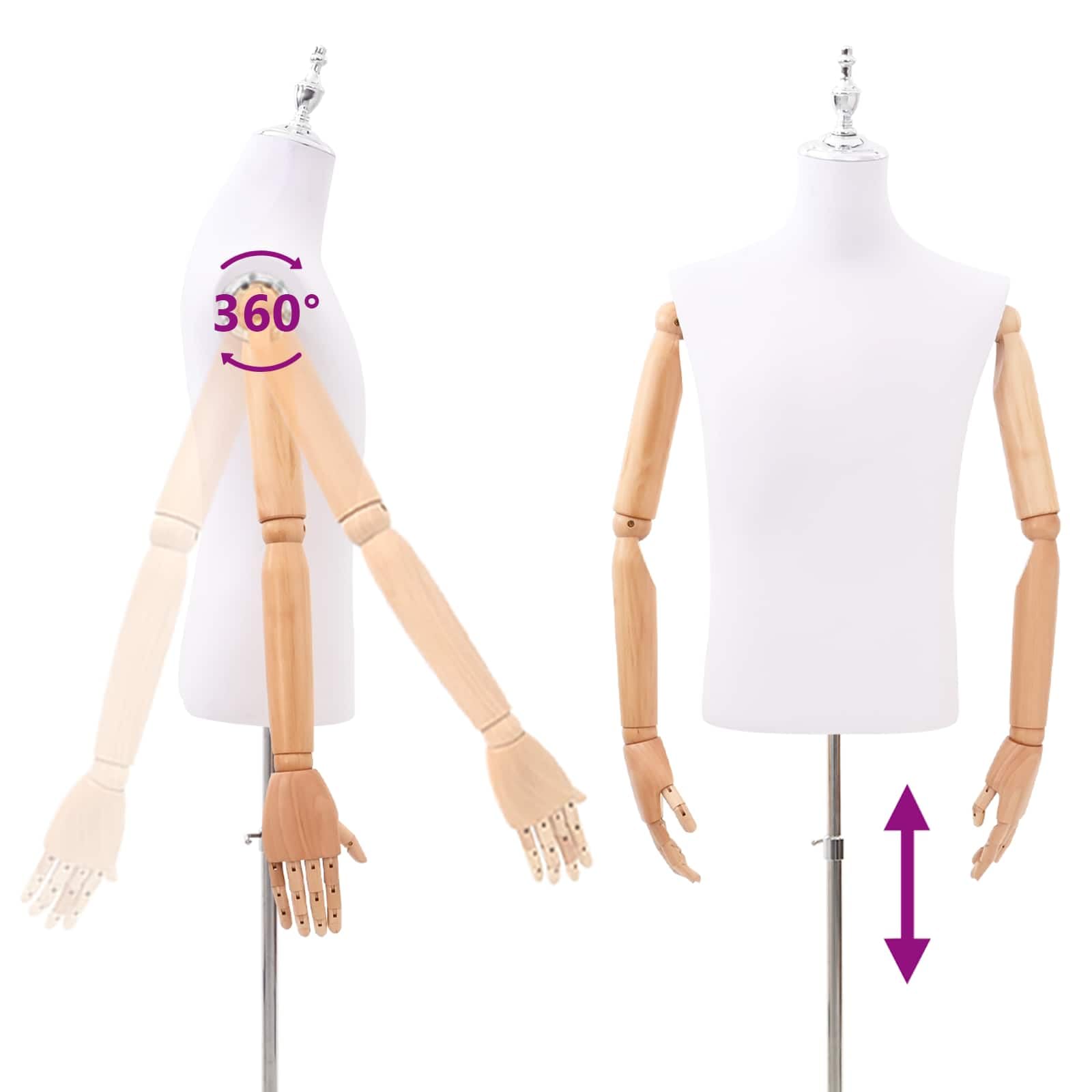 vidaXL Verstellbarer Mannequin 170-218 cm mit Standfuß Männlich PP
