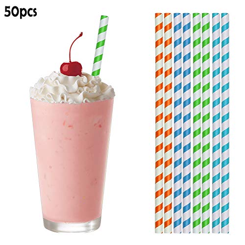 50 pitillos de papel biodegradables de 10 pulgadas miniatura 4