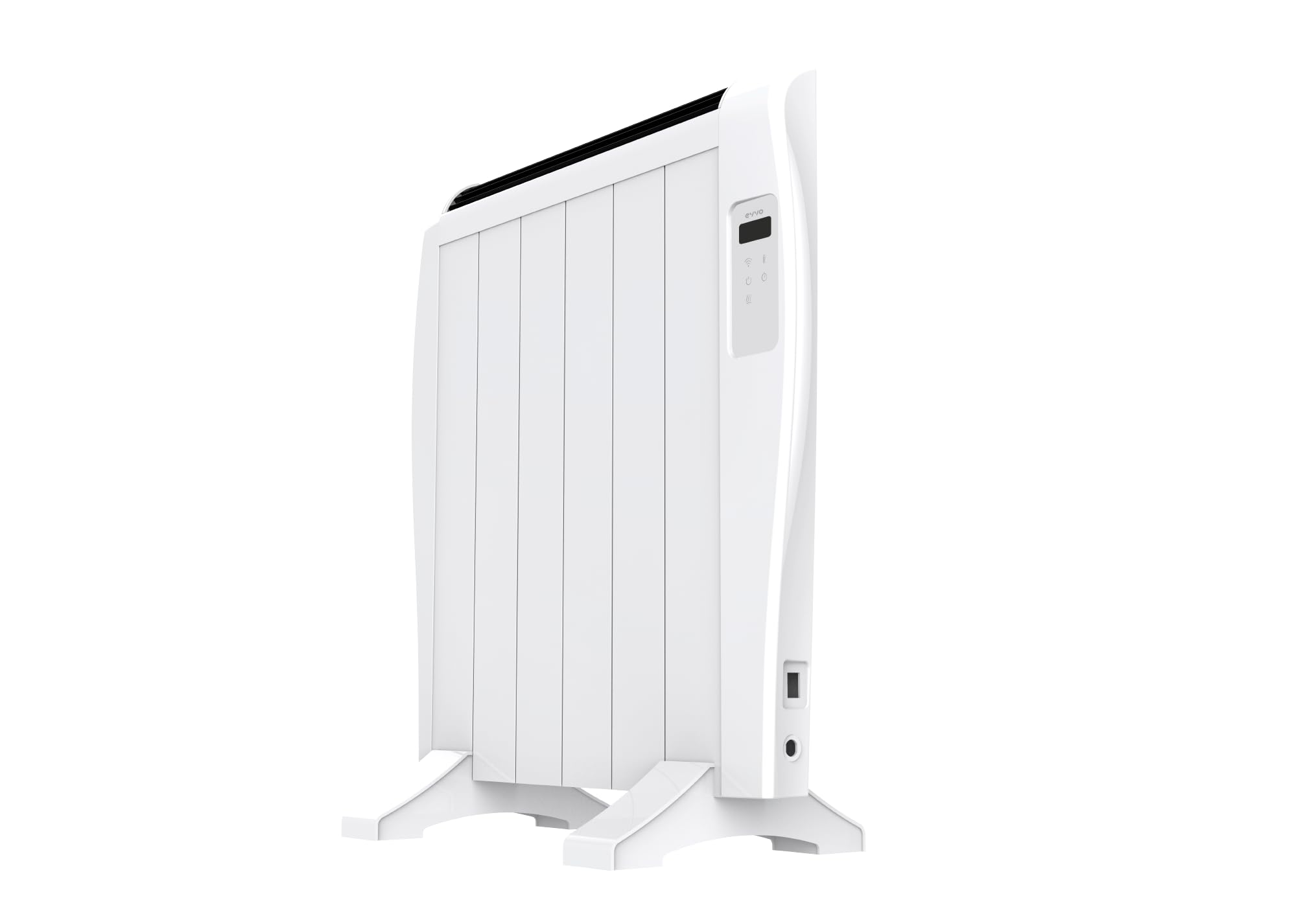 Radiador Emisor Térmico EVVO C6 Blanco, 900W, hasta 12m2, Instalación Suelo o Pared, Google Home, 6 elementos, Bloqueo infantil, Wifi, Control remoto, Temporizador, Display LCD