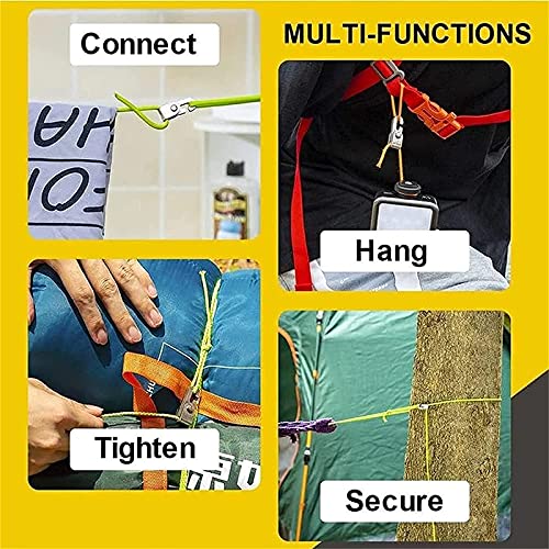 Automatische Vergrendelingshaak, Zelfsluitende Vrije Knoop Eenvoudig Vast Te Maken Touwset, 4 X Touwvergrendelingshaak + 2,5 Mm/5 M Hoge Sterkte Touw X 2 - Image 8