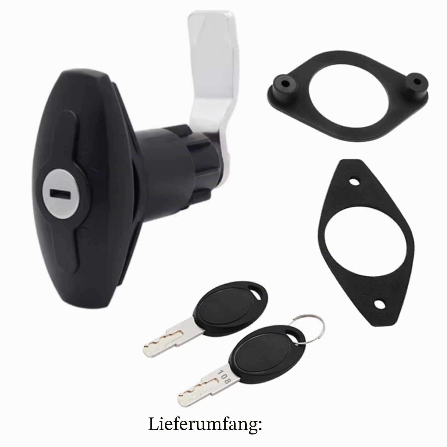 Wohnmobil Schlösser,T-Griff Schloss Kit mit Schlüsseln, T-Griff Garagentorschloss Türschloss für Wohnmobil Anhänger Wohnwagen RV Boote Werkzeugkastenschloss Schwarz, 1 Stück (G08)