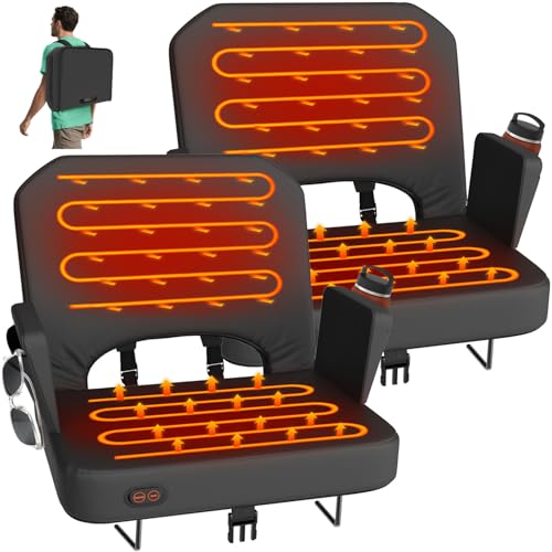 HOPERAN Heated Stadium Seats for Bleachers Dual Control Foldable Armrests