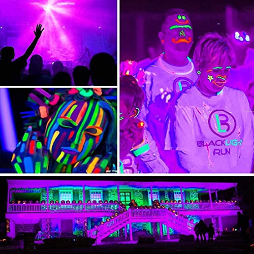 Glw Blacklight, Led 60W Black Light Flood Light Ip66-Waterproof (With Plug), Black Lights For Glow Party, Stage Lighting, Glow In The Dark, Fluorescent Poster, Body Paint, Curing #TOP6