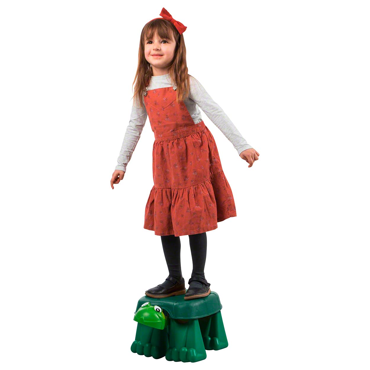 Sport-Tec Turnturtle Laufschildkröte grün – Balancierhilfe & Therapiegerät für Kinder/Kindergarten, Gleichgewichtstrainer/Spielgerät aus Kunststoff, Nutzbar im Sitzen, Knien oder Stehen