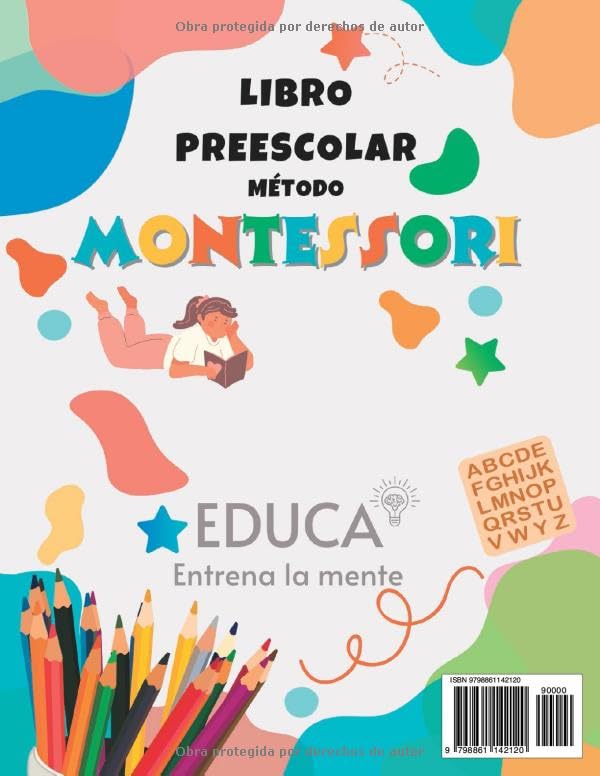 Miniatura 2 de Método Montessori - Libro Preescolar Formato Grande para Niños de 3 a 5 años. Preparemos la primaria aprendiendo el abecedario, los números, los ...