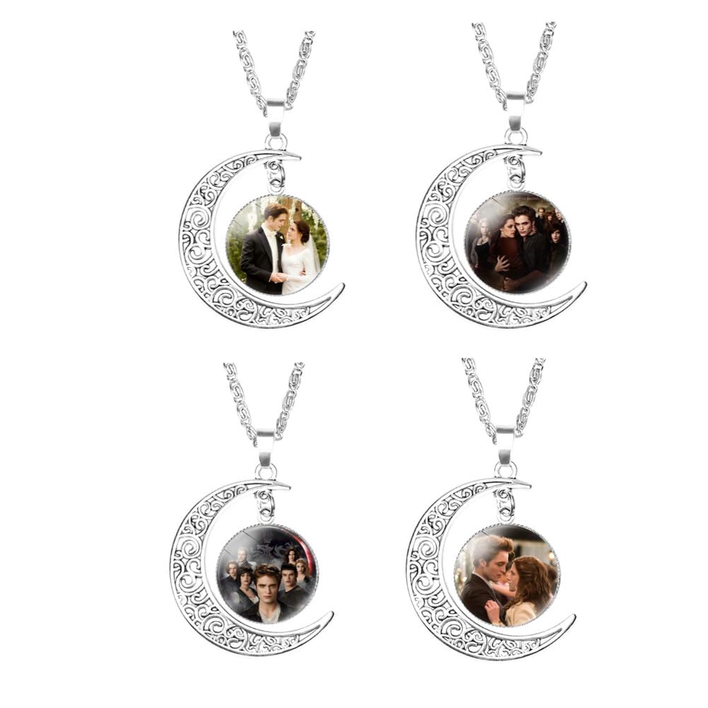 XCFS4 Pack/Set The vampire Merchandise Hollow Celtic Knot Moon Charm Necklace Stainless steel The vampire Collection Pendants Mens Women Pendant Commemorative Memorial Necklace For Fans