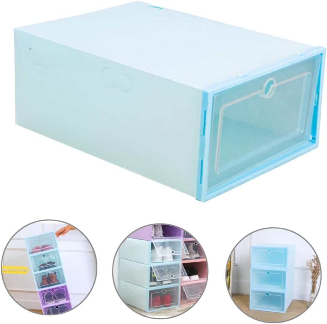 Alipis 6pcs Shoe Storage shoes organizer box display case Sneaker Containers Boxes Plastic Stackable