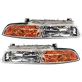 KarParts360 For Dodge Stratus Headlight Assembly 1995 96 97 98 99 2000 Driver and Passenger Side Pair/Set | w/Improved Pattern Beam | CH2502112 + CH2503112 | 4630873AB + 4630872AB