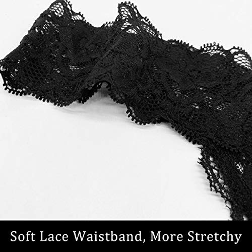 Image of Lace G String Thongs For Women Pack 10 Size X-Small to 3X-Large | Ultra soft lightweight lace fabric,Delicate floral sheer lace detailing,Invisible under tight dresses & jeans,