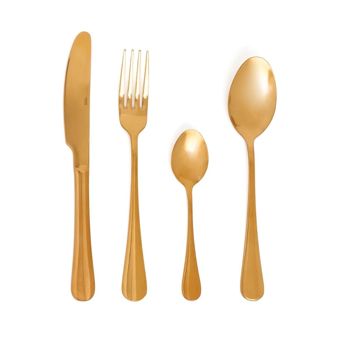 Couverts dorés pour sublimer vos repas de fête : lot de 24 pièces en inox Quid Celebrat