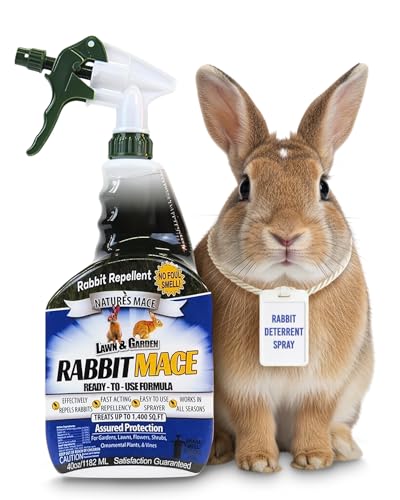 Nature’s Mace Rabbit Concentrate, Outdoor Rabbit Repellent Spray, Mint Scent,