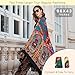 DANA XU 100% Merino Wool Extra Large Pashmina Blanket Travel Scarf Cashmere Wrap for Women Fall Winter Oversize Shawl Floral