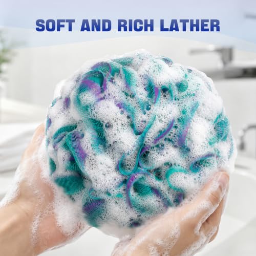 AmazerBath Loofah Sponge 75g Piece Exfoliating Bath Body Scrubber Loofa Set of 4 Flower - image 2