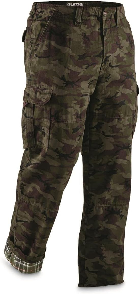 Guide Gear Men's Flannel-Lined Cotton Cargo Pants: Clothing, Shoes & Jewelry