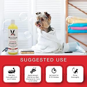 Warren London Oatmeal Dog Shampoo I Cleans Sensitive Flaky Dry Itchy Skin I Relief with Vitamins I Stop The Scratch I Made USA- 17 oz Warren London Oatmeal Dog Shampoo I Cleans Sensitive Flaky Dry Itchy Skin I Relief with Vitamins I Stop The Scratch I Made USA- 17 oz