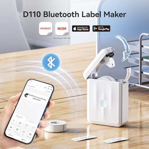 NIIMBOT D110 Bluetooth Label Maker Machine with 1Tape for Home Use, White $7.99 AC + 50% Off Code P2H4N16Y - image 5