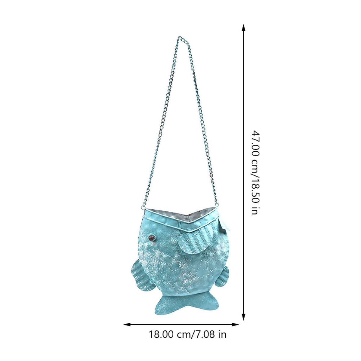 Cesto da Parete Portafiori Bordi Arrotondati in Ferro a Forma di Pesce 2 Pezzi per Composizioni Floreali Eleganti Decorazione per Balcone e Ufficio