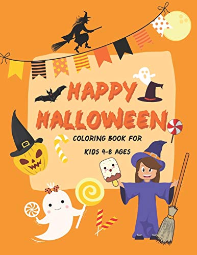 Happy Halloween Coloring Book: Cute halloween coloring book for kids : 60 Pages, 8.5" x11” ( Coloring book for kid)