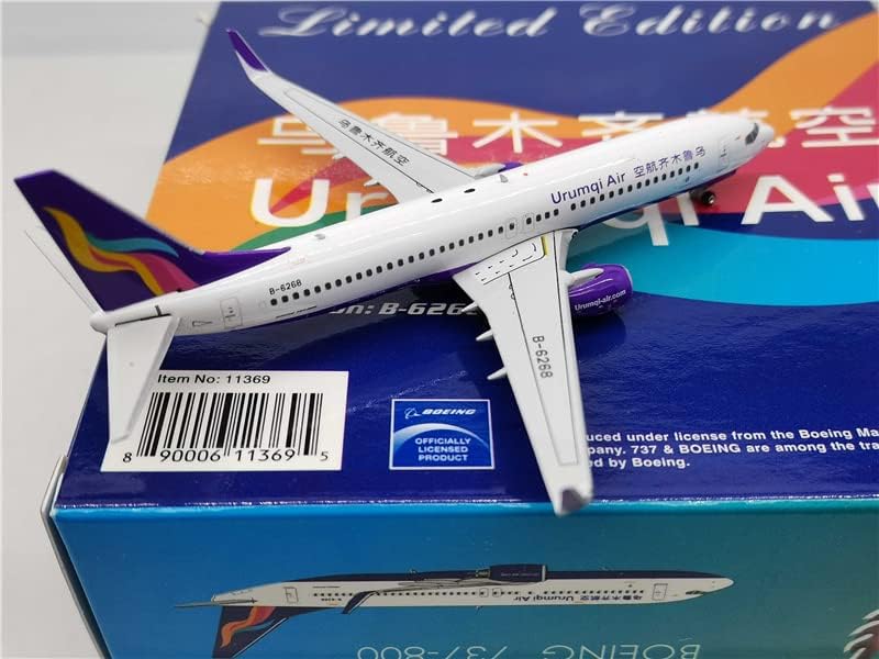 Miniatura 5 de Phoenix Urumqi Airlines para Boeing B737-800 B-6268 1400 DIECAST modelo preconstruido