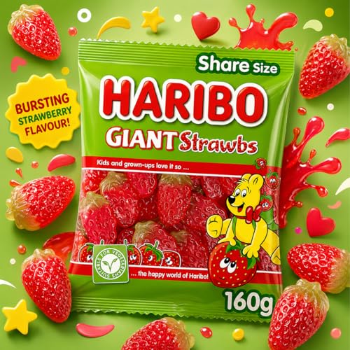 Haribo Strawbs x3 (160g) miniatura 3