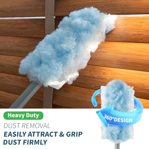 Image of oshang Disposable Heavy Duty Duster Refills, 12 Pack | 43 inch Extendable Handle, Compatible with Swiffer, For Ceiling Fans, Blinds, Furniture, High Corners
