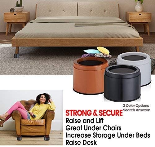 Miniatura 2 de iPrimio Elevadores de cama, redondos, elevadores de 3 pulgadas, resistentes, paquete de 8, hasta 10000 libras, bloques de elevación de cama,