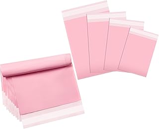 Outus 120 Pcs Poly Mailer Envelope 4 Sizes Shipping Bags Self Adhesive Clasp Envelope Self Adhesive Tear Proof Mailing Covers(13 x 17 In, 15 x 20 In, 16 x 22 In, 18 x 24 in,Pink)
