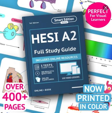 HESI A2 Study Guide 2026: Full-Color Exam Prep Book with 5 Practi...