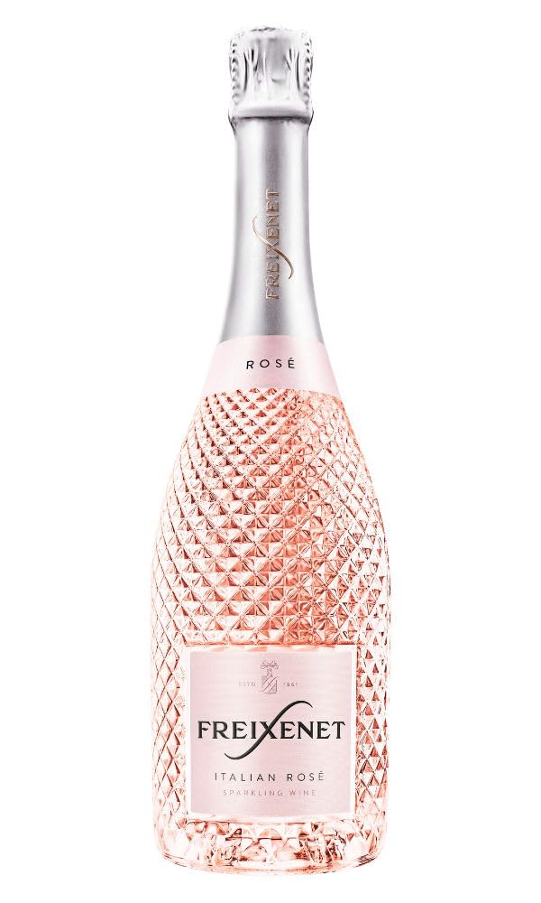 Freixenet Italian Rosé Extra Trocken (1 x 0,75 l) italienischer Spumante aus Veneto in eleganter Designerflasche mit kristallgeschliffener Diamantoptik, extra trocken und fruchtig im Geschmack