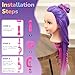 24Inch Doll Head for Hair Styling, Mannequin Head with Hair Purple,Doll Styling Head For Braiding,Table Clamp